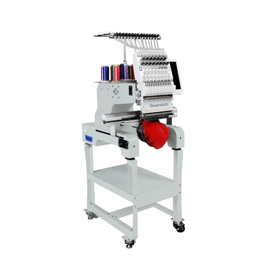 Smarstich 15 Needle Commercial Embroidery Machine 14"x20" Embroidery Area with 1200SPM Max Speed, Wifi Capability, 10" Touch Screen, Ideal for Apparel and Accessories