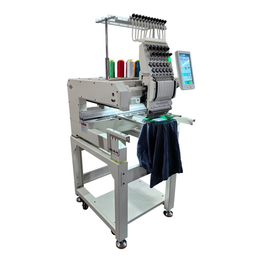 Smarstich 12 Needle Embroidery Machine 9"x12" Embroidery Area with 1200spm Max Speed, Wifi Enabled, 10" Touch Screen, Perfect for Hats, T-Shirts, and More