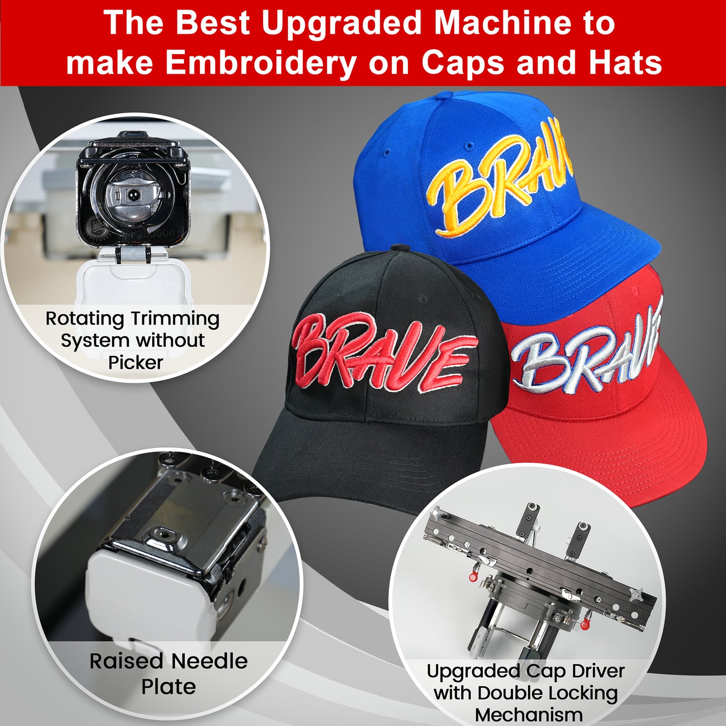 Smartstitch S-1501 Ultra Embroidery Machine with 15 Needles, 1200SPM Max Speed, 12" Touch Screen, Wifi available, 20"x14" Embroidery Area, Beast Machine Embroidering Cap, Hat, Structured Hats and more